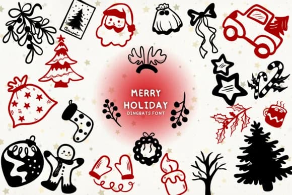 Merry Holiday by Bee piyanuch — Dingbats Font