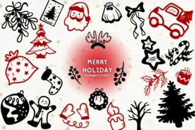 Merry Holiday by Bee piyanuch — Dingbats Font — thumbnail 1