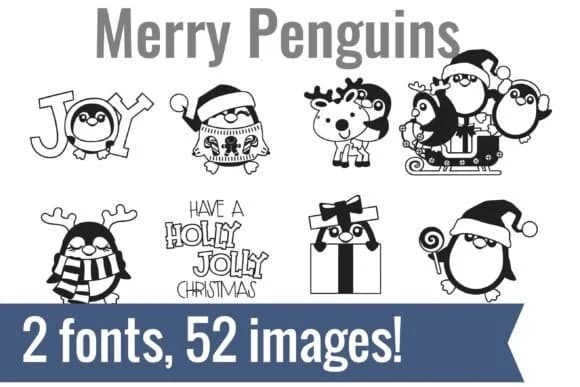 Merry Penguins Dingbats by Illustration Ink — Dingbats Font