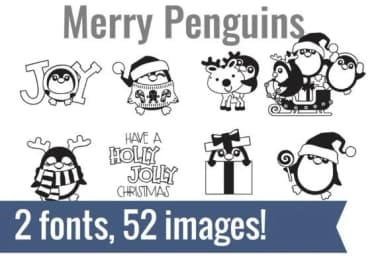 Merry Penguins Dingbats by Illustration Ink — Dingbats Font — thumbnail 1