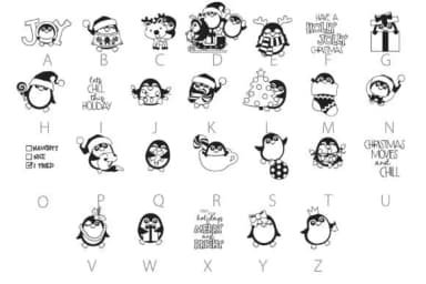 Merry Penguins Dingbats by Illustration Ink — Dingbats Font — thumbnail 3