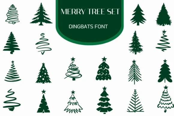 Merry Tree Set by Heartcraft Atelier — Dingbats Font