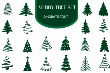 Merry Tree Set by Heartcraft Atelier — Dingbats Font — thumbnail 1