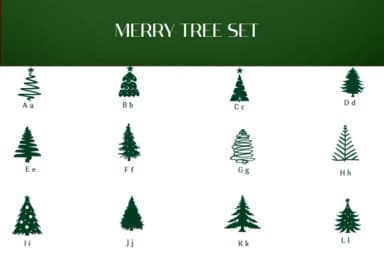 Merry Tree Set by Heartcraft Atelier — Dingbats Font — thumbnail 2
