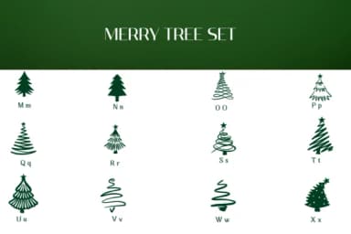 Merry Tree Set by Heartcraft Atelier — Dingbats Font — thumbnail 3