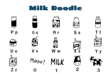 Milk Doodle by Nun Sukhwan — Dingbats Font — thumbnail 3