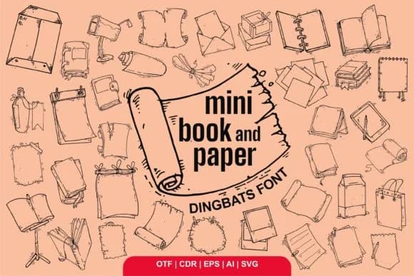 Mini Book and Paper by Onoborgol — Dingbats Font