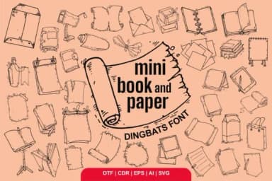 Mini Book and Paper by Onoborgol — Dingbats Font — thumbnail 1