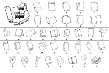 Mini Book and Paper by Onoborgol — Dingbats Font — thumbnail 2
