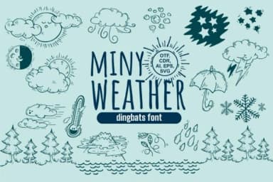 Miny Weather by Onoborgol — Dingbats Font — thumbnail 1