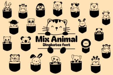 Mix Animal by Chonada — Dingbats Font — thumbnail 1