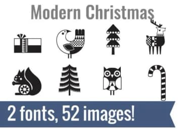 Modern Christmas Dingbats by Illustration Ink — Dingbats Font — thumbnail 1