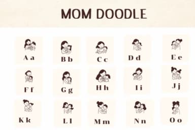 Mom Doodle by Ketsarin — Dingbats Font — thumbnail 3