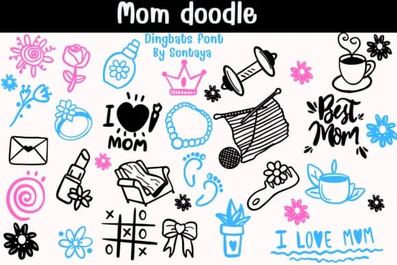 Mom Doodle by Sontaya — Dingbats Font