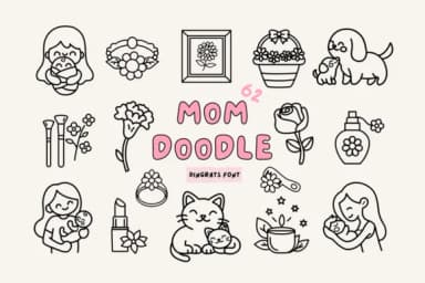 Mom Doodle by Babymimiart — Dingbats Font — thumbnail 1