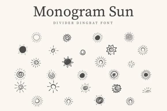 Monogram Sun by CraftedType Studio — Dingbats Font