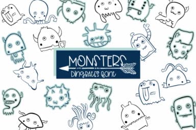 Monsters by Sirinart — Dingbats Font — thumbnail 1