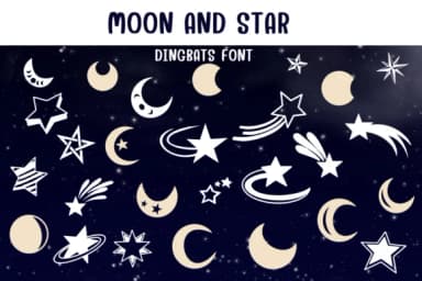 Moon and Star by Sontaya — Dingbats Font — thumbnail 1