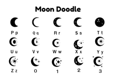 Moon Doodle by Nun Sukhwan — Dingbats Font — thumbnail 3