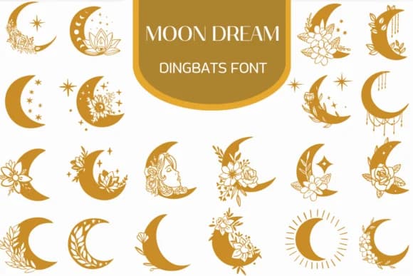 Moon Dream by Heartcraft Atelier — Dingbats Font