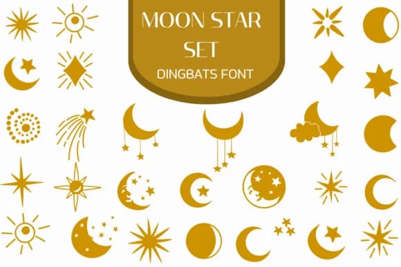 Moon Star Set by Heartcraft Atelier — Dingbats Font