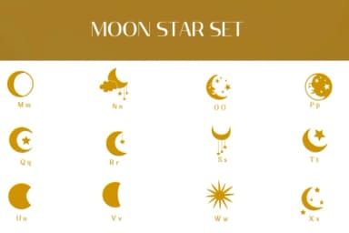 Moon Star Set by Heartcraft Atelier — Dingbats Font — thumbnail 3