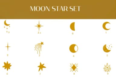 Moon Star Set by Heartcraft Atelier — Dingbats Font — thumbnail 4