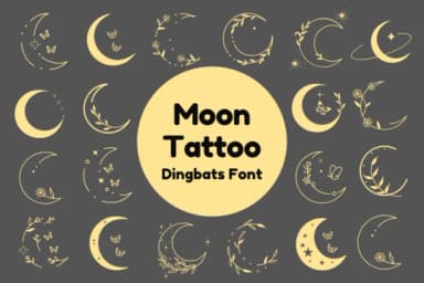 Moon Tattoo by Nun Sukhwan — Dingbats Font — thumbnail 1