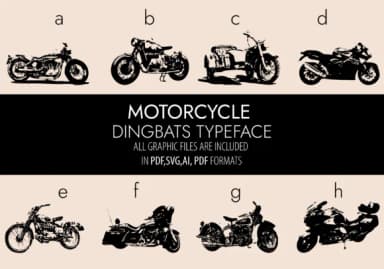 Motorcycles by Minimalistartstudio — Dingbats Font — thumbnail 1