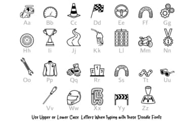 Motorsports Doodle by digitalplannerland — Dingbats Font — thumbnail 2