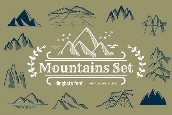 Mountains Set by Onoborgol — Dingbats Font