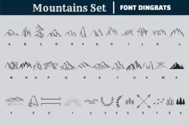 Mountains Set by Onoborgol — Dingbats Font — thumbnail 2