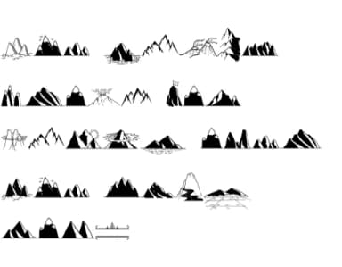 Mountains Set by Onoborgol — Dingbats Font — thumbnail 5