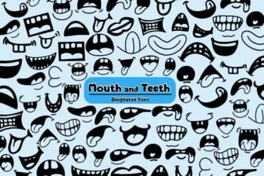 Mouth and Teeth by Chonada — Dingbats Font — thumbnail 1