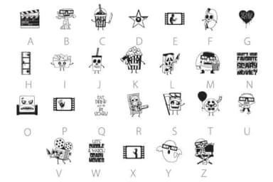 Movie Night Scary Dingbats by Illustration Ink — Dingbats Font — thumbnail 3