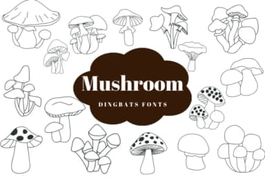 Mushroom by Suphitchaya — Dingbats Font — thumbnail 1