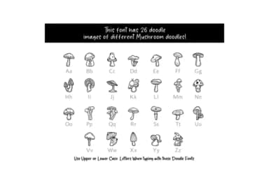 Mushroom Doodle by digitalplannerland — Dingbats Font — thumbnail 2