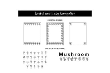 Mushroom Doodle by digitalplannerland — Dingbats Font — thumbnail 6