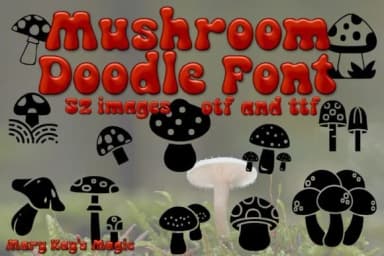 Mushroom Doodles by Mary Kay's Magic — Dingbats Font — thumbnail 1