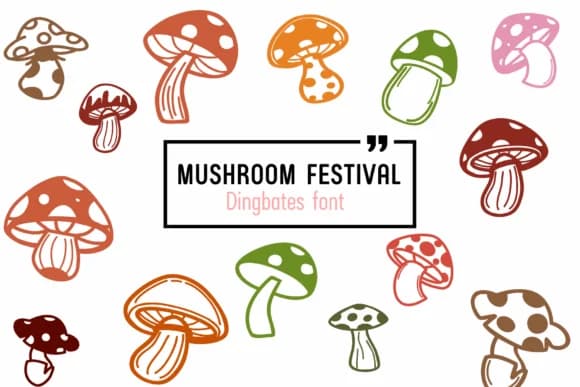 Mushroom Festival by Chada Art — Dingbats Font