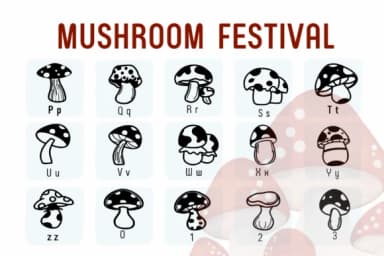 Mushroom Festival by Chada Art — Dingbats Font — thumbnail 3