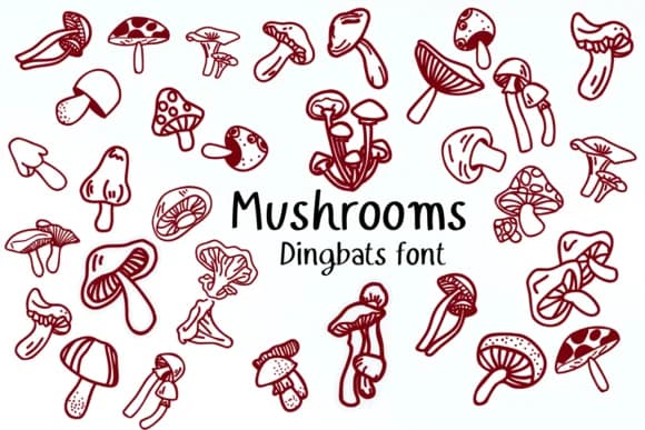 Mushrooms by Nongyao — Dingbats Font