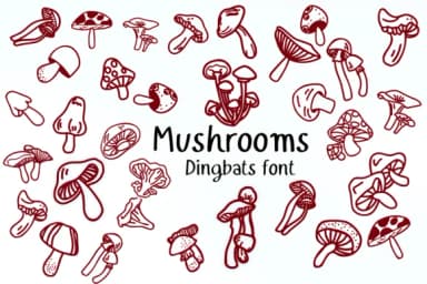 Mushrooms by Nongyao — Dingbats Font — thumbnail 1