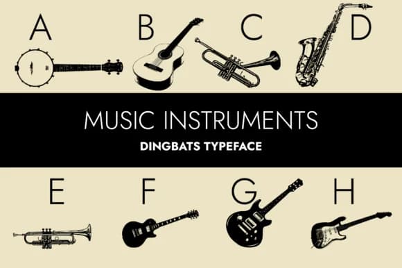 Music Instruments by Minimalistartstudio — Dingbats Font