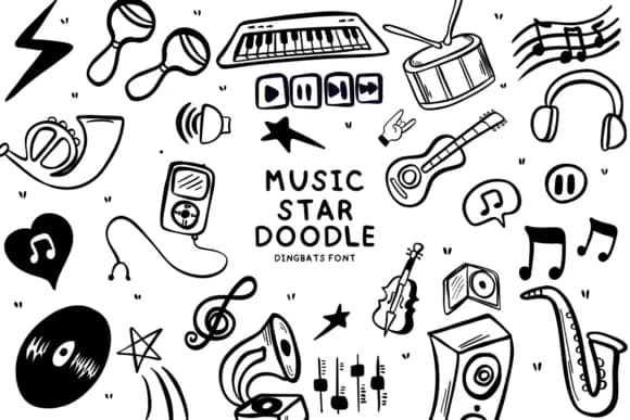 Music Star Doodle by Bee piyanuch — Dingbats Font