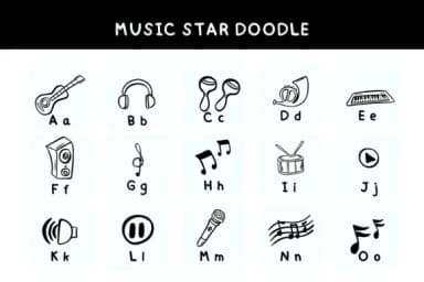 Music Star Doodle by Bee piyanuch — Dingbats Font — thumbnail 5