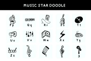 Music Star Doodle by Bee piyanuch — Dingbats Font — thumbnail 6