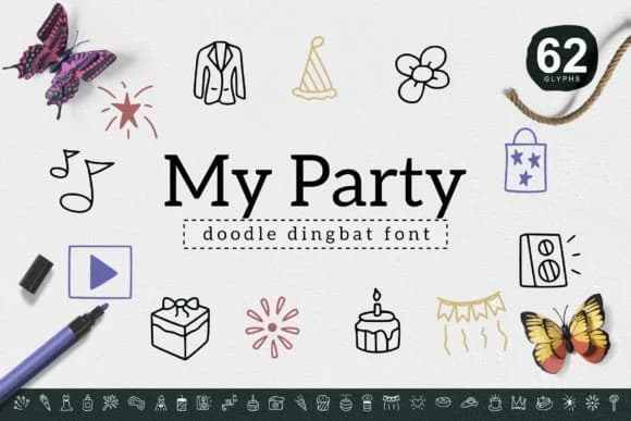 My Party by YandiDesigns — Dingbats Font