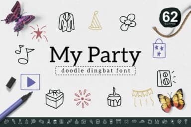 My Party by YandiDesigns — Dingbats Font — thumbnail 1
