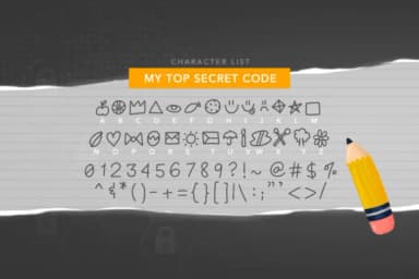 My Top Secret Code by Quirky Queen Media — Dingbats Font — thumbnail 1